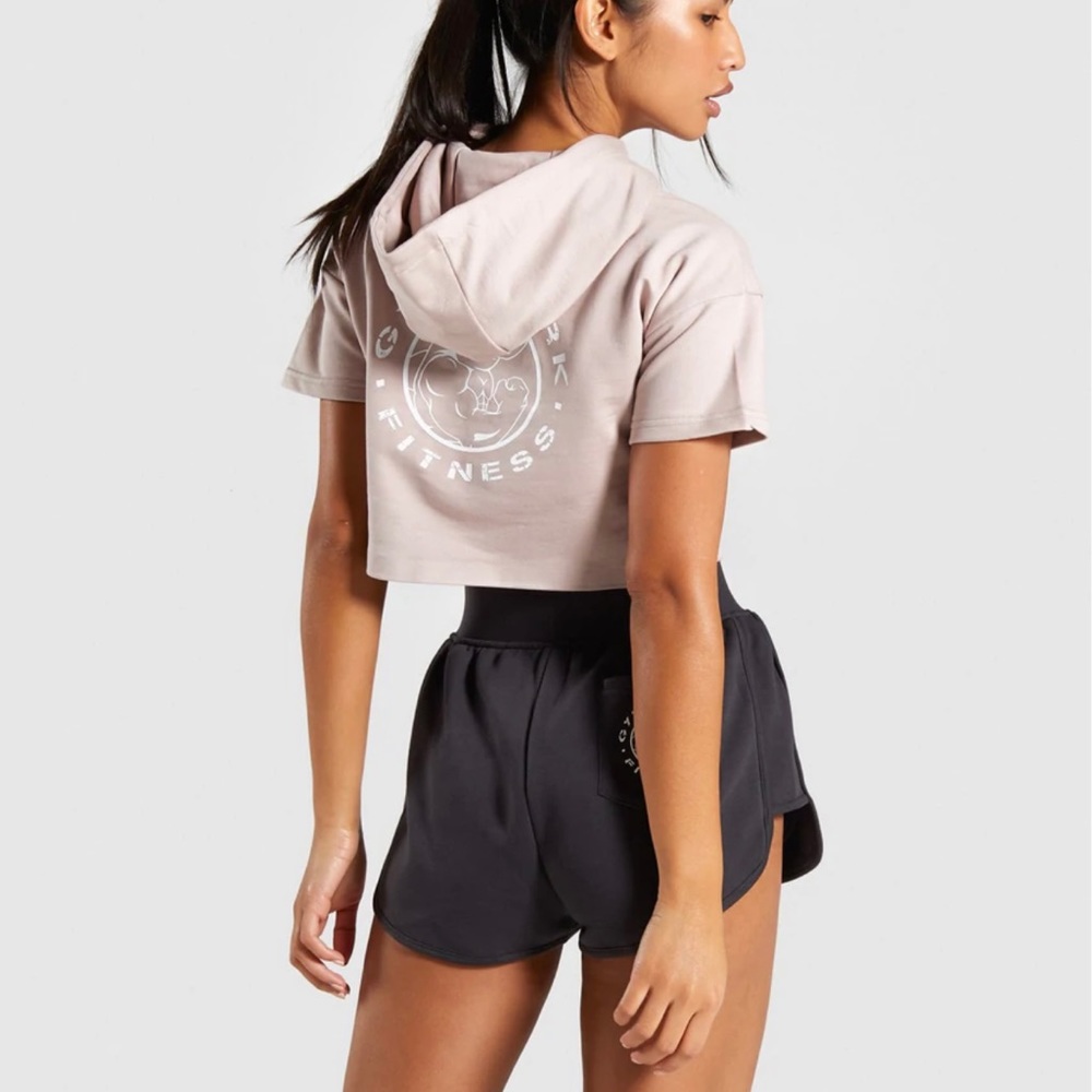Gymshark Legacy Fitness Short Sleeve Hoodie - Taupe